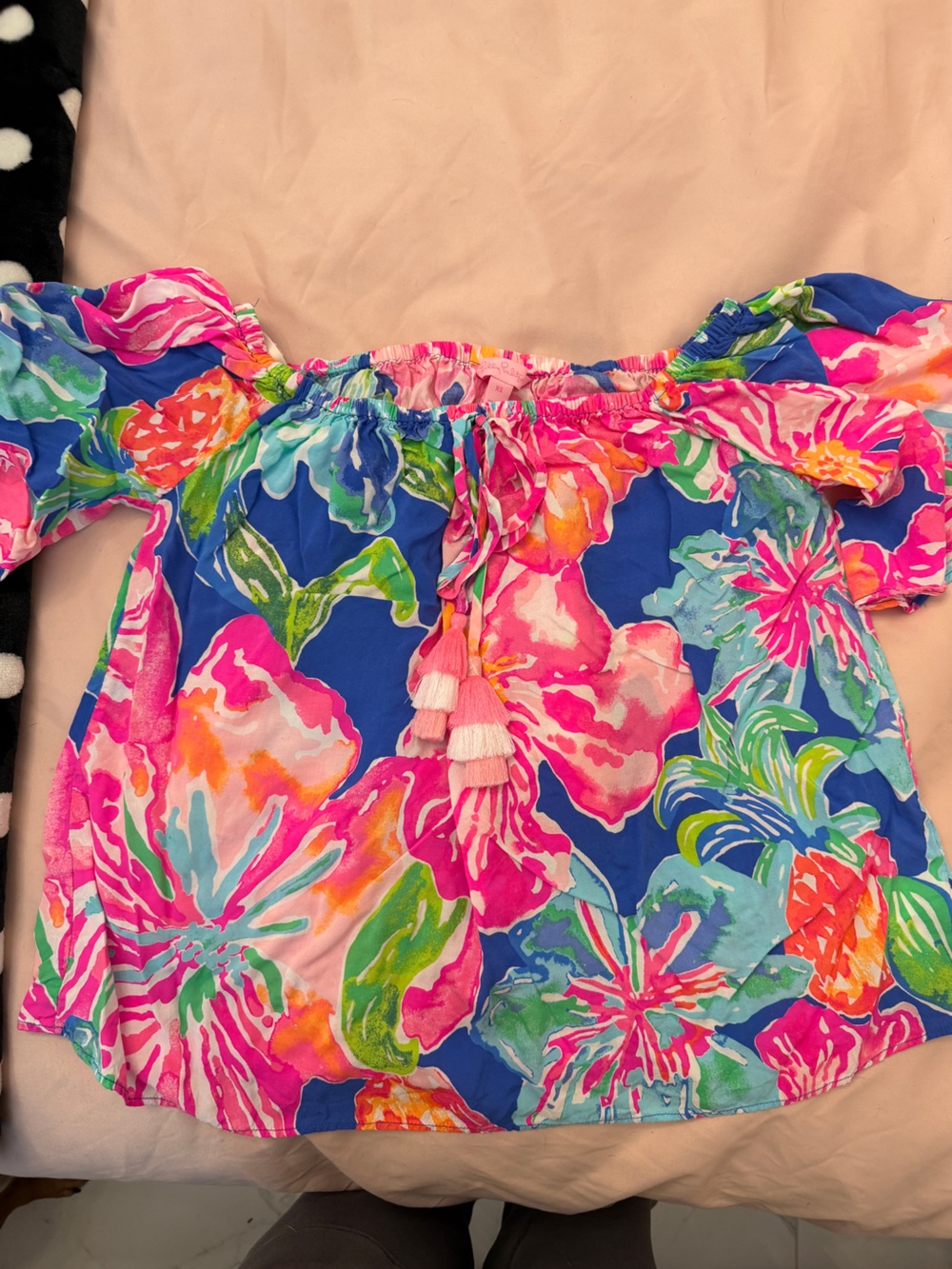 Lilly Pulitzer Women’s Floral Top in Bright Pink & Blue